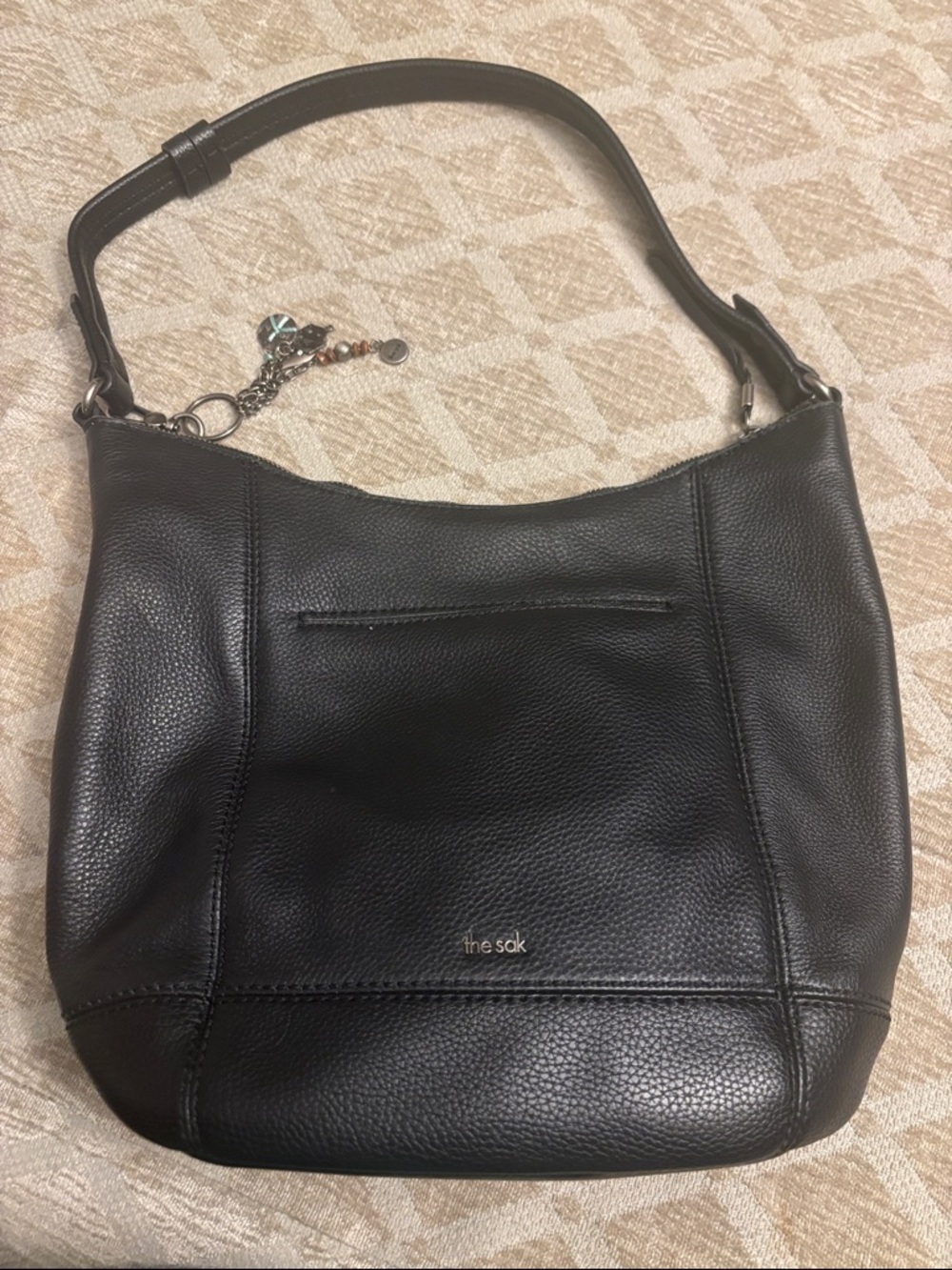 The Sak Black Pebbled Leather Shoulder Hobo